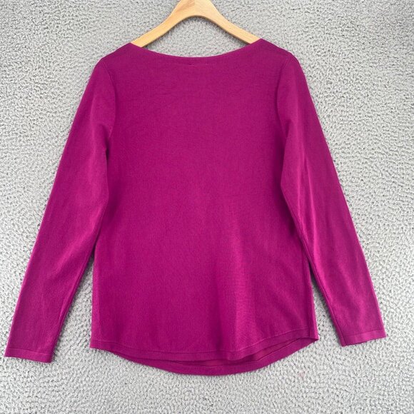 Chicos Sweater Womens 0 US Small Pink Bateau Neck Shirttail Hem Pullover Stretch - Picture 3 of 9